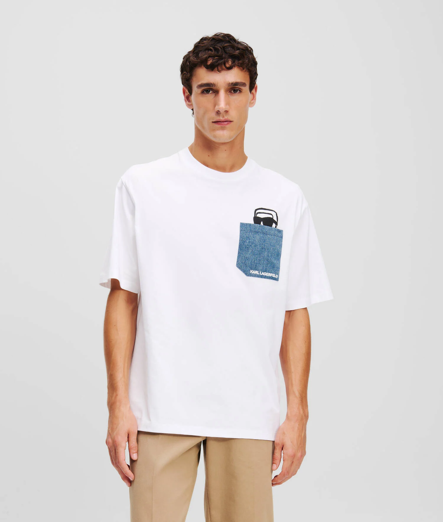 T-SHIRT À POCHE EN JEAN IKON - Blanc