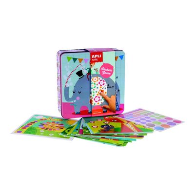 Apli Kids - Boîte métallique jeu de gommettes - éléphant