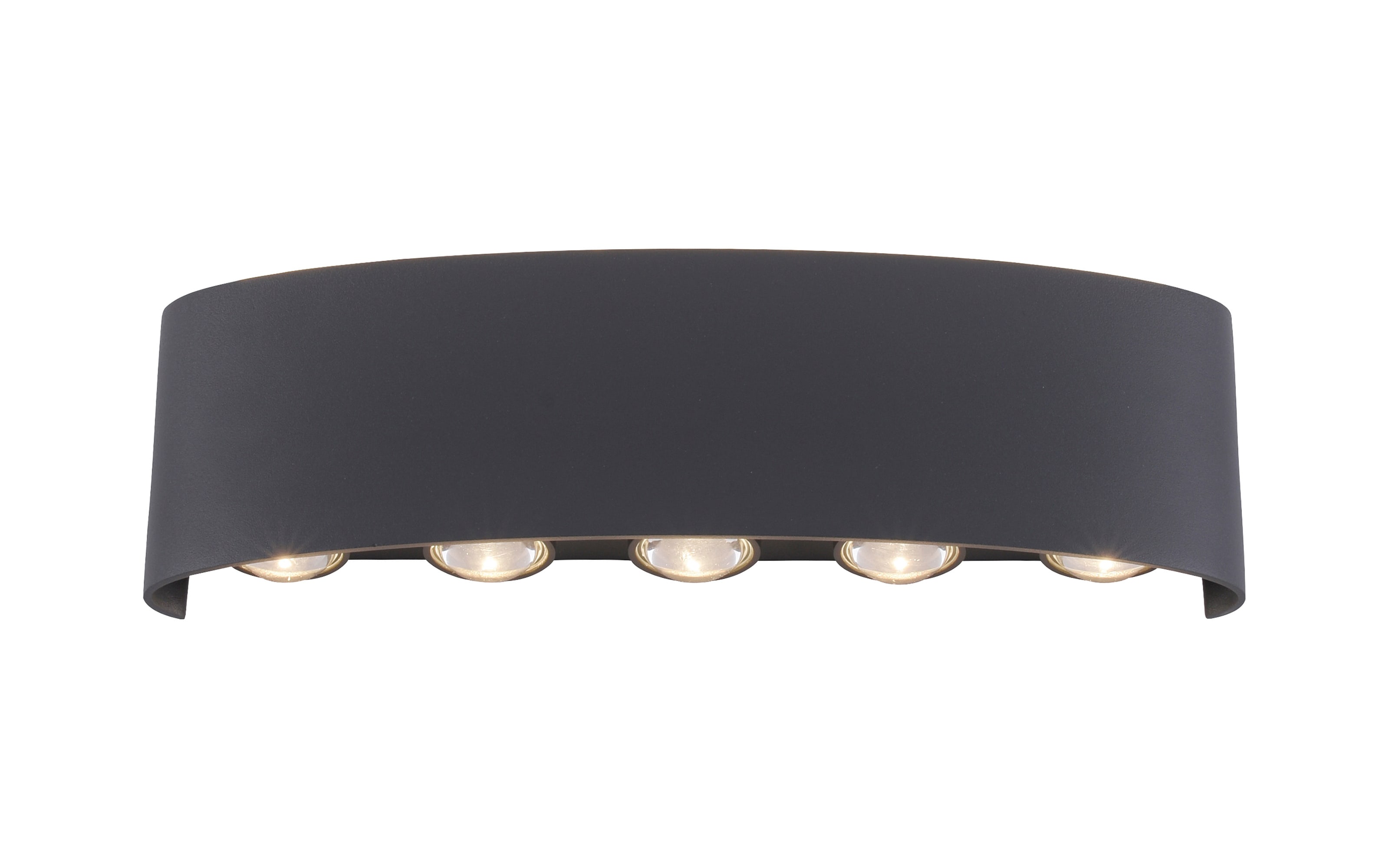 LED-Wandleuchte Carlo, anthrazit, 10-flammig, 27 cm