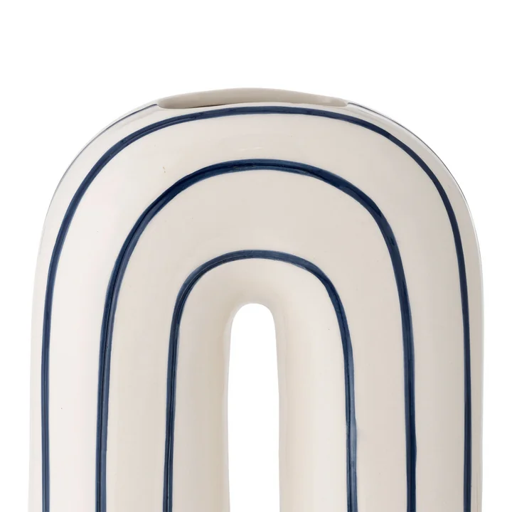Bloomingville - Mae Vase, H 32 cm, weiss / blau