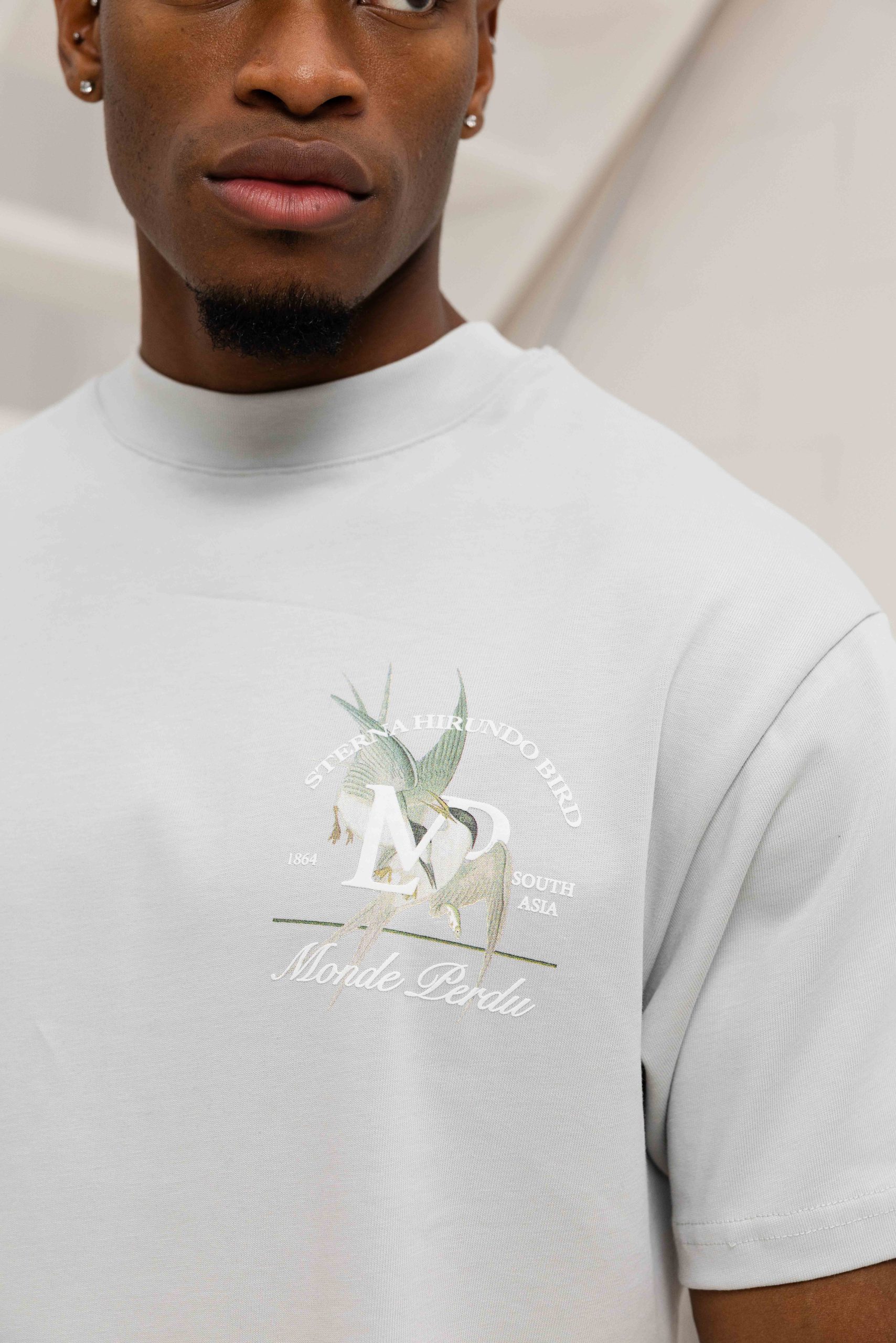 Le Monde Perdu Sterna T-Shirt Heren Lichtgrijs