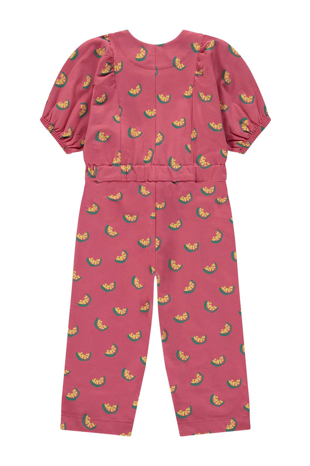 Stains&Stories jumpsuit met all over print donkerroze/geel/groen