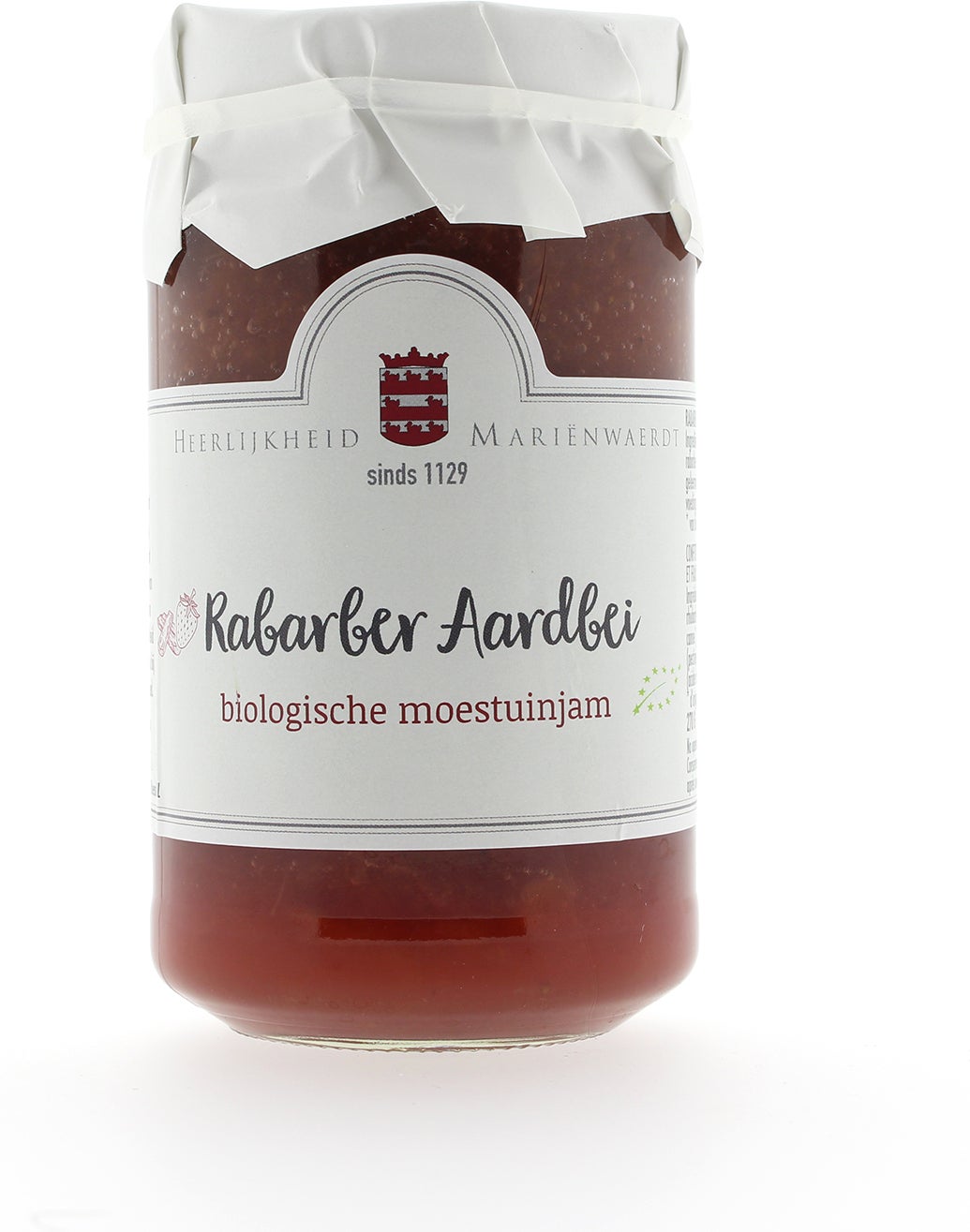 Mariënwaerdt bio moestuinjam rabarber aarbeien 270 gr