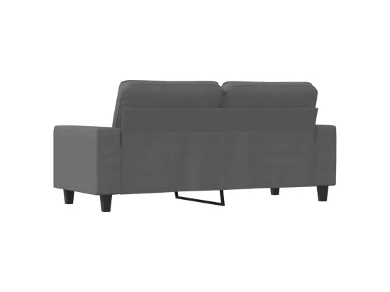 Canapé à 2 places Gris foncé 140 cm Tissu