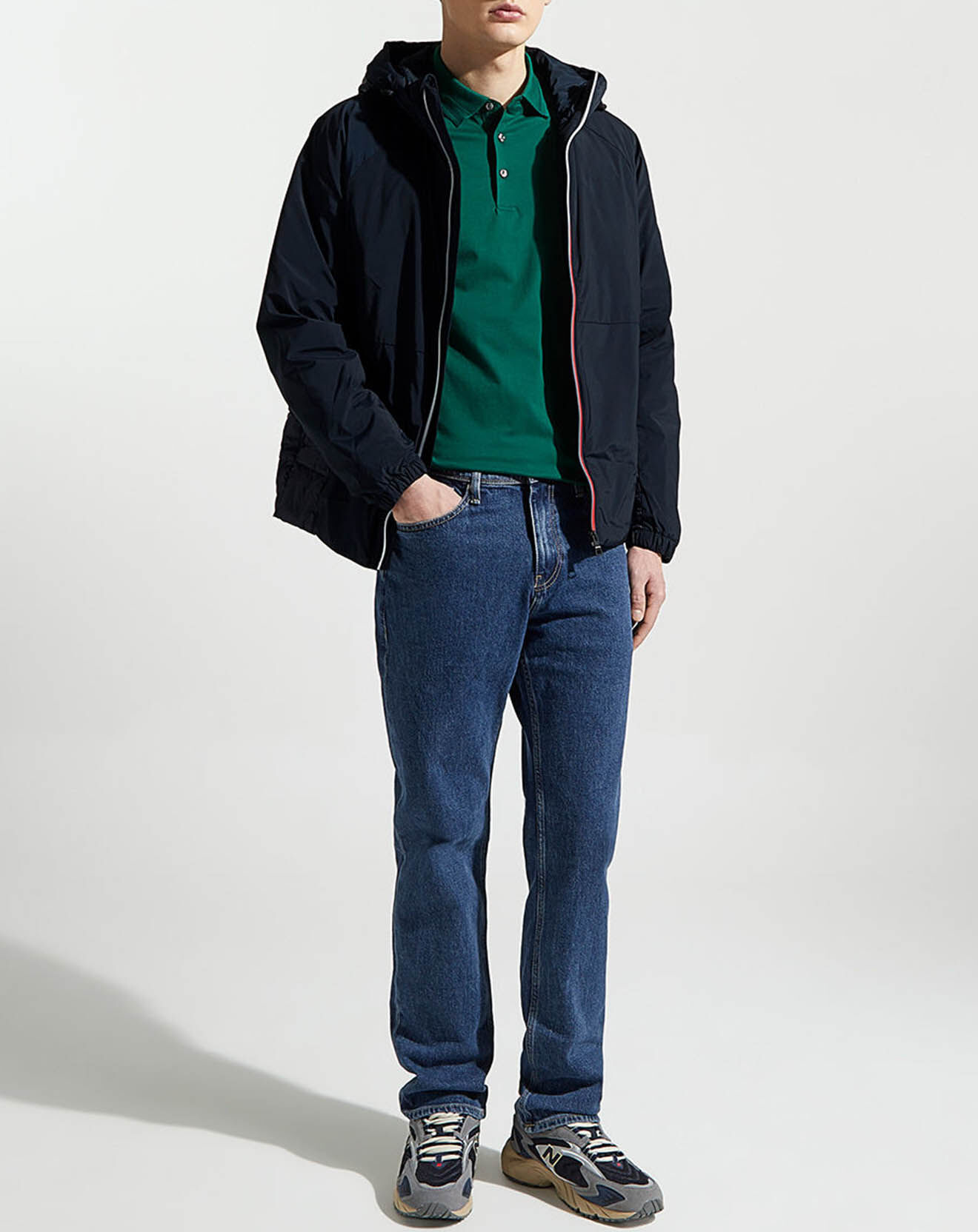 Tommy Hilfiger Blouson à capuche Mix Media bleu marine