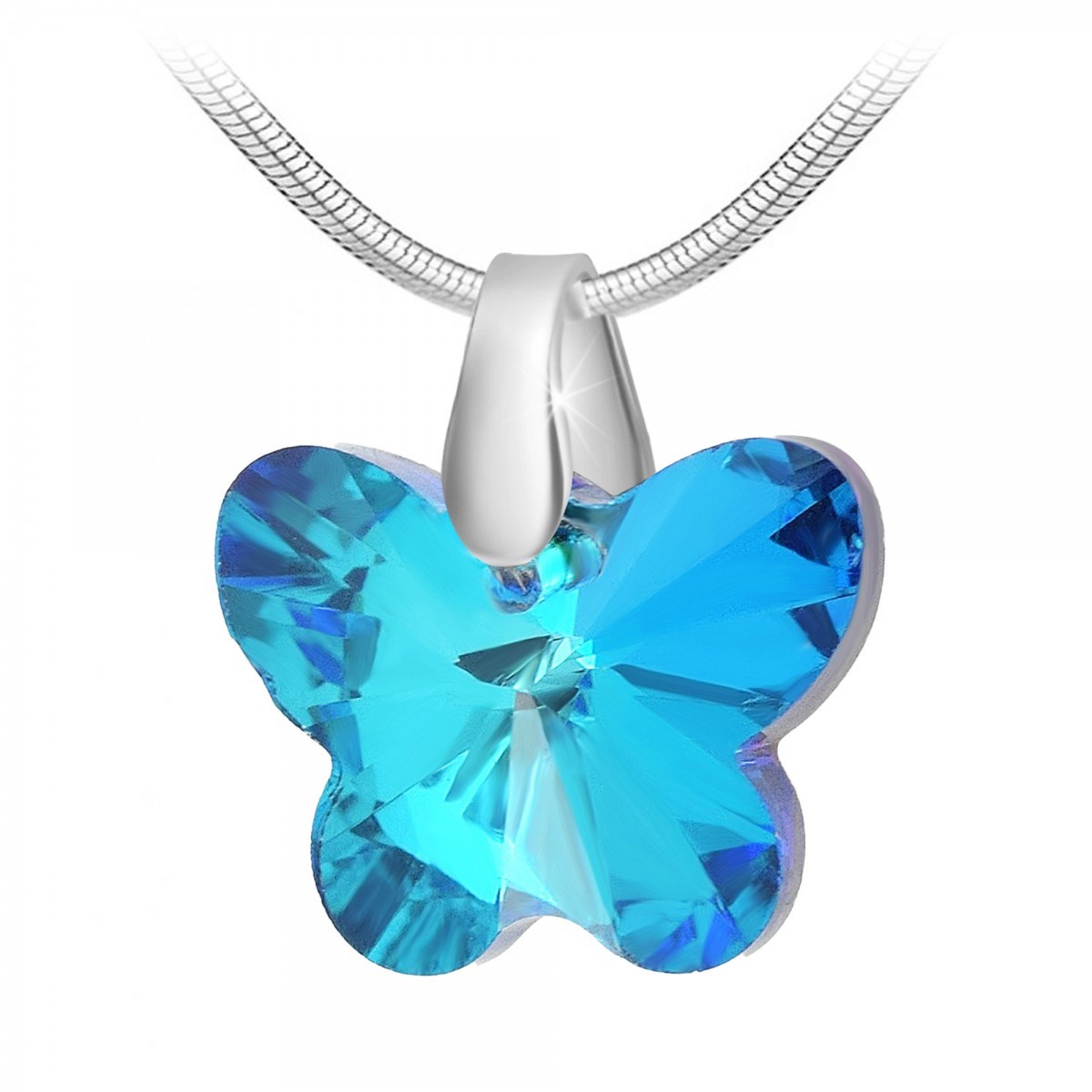 Collier papillon SC Crystal orné d'un Cristal scintillant