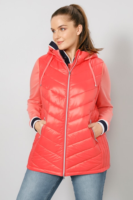 Steppweste, Classic Fit, abzippbare Kapuze, 2-Wege-Zipper