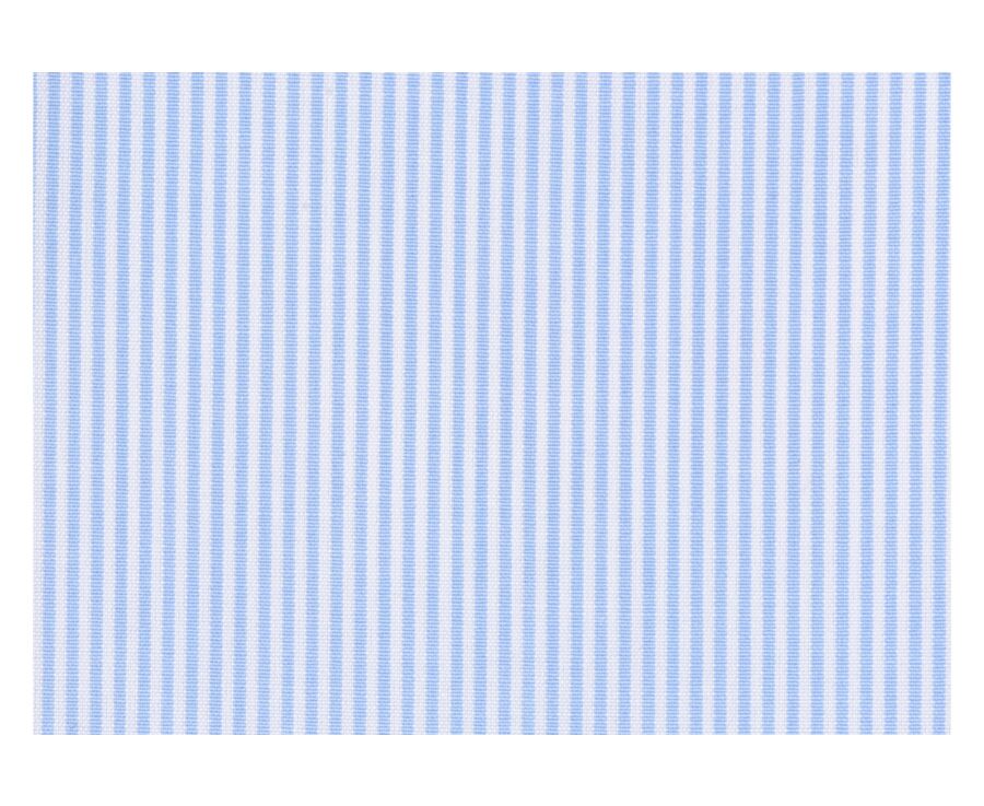Chemise coton à fines rayures bleu clair - GASPARD CLASSIC