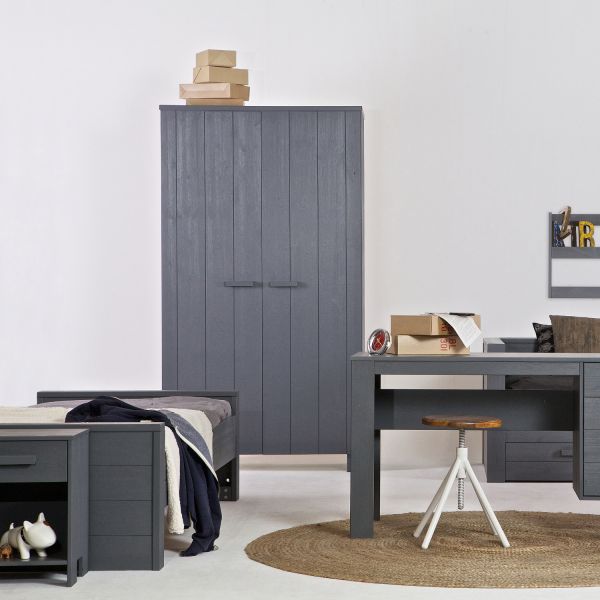 Woood Dennis Bed Steel Grey 90 x 200 cm