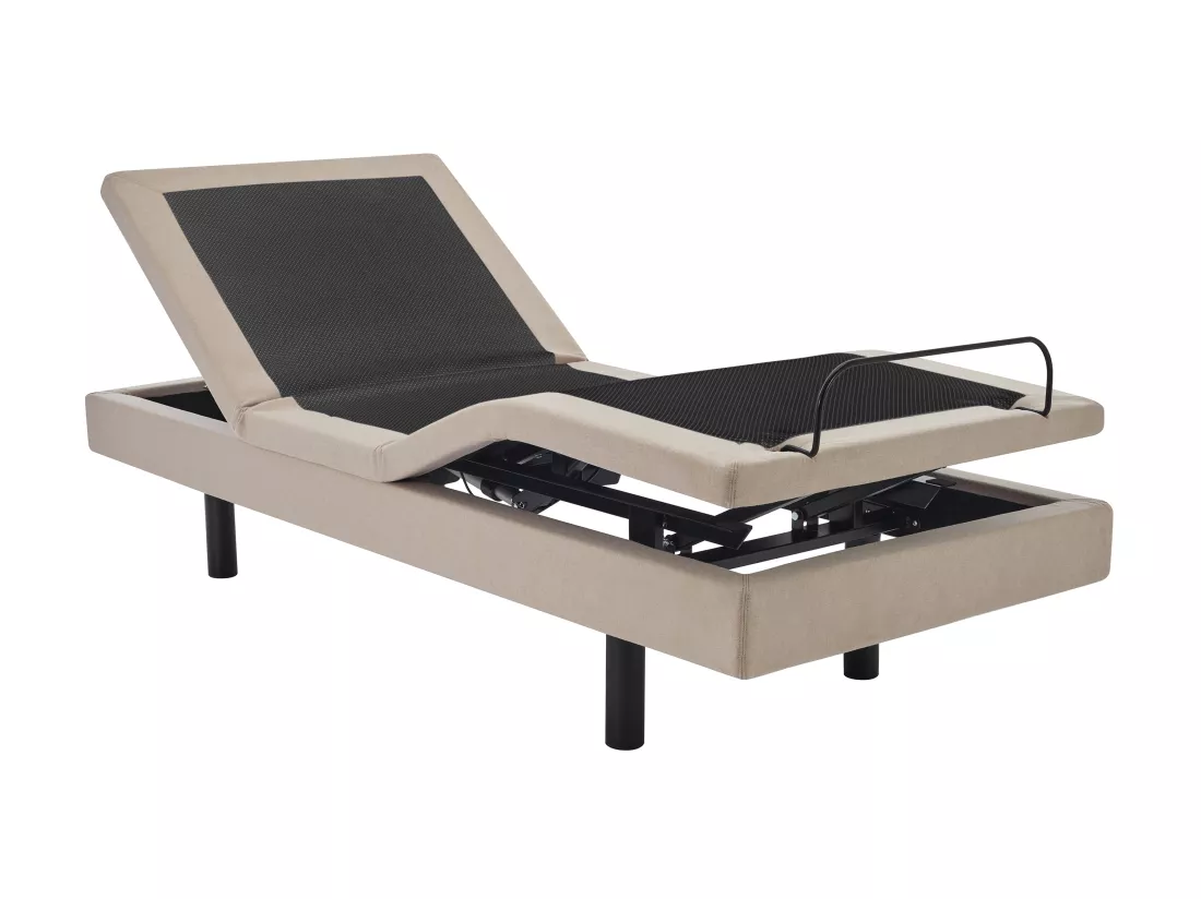Sommier électrique de relaxation déco - 90 x 200 cm - Tissu - Beige - ALPANA de YSMÉE