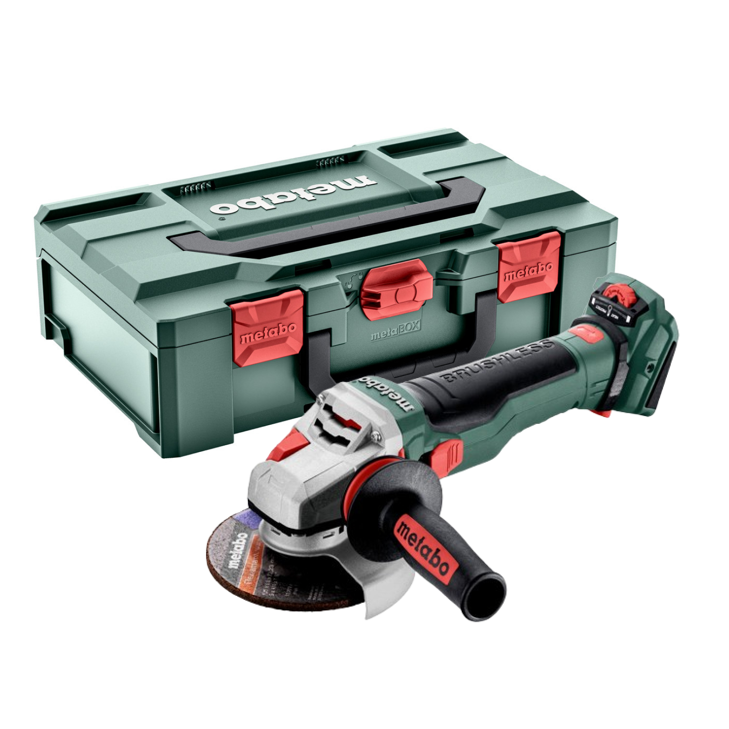 Metabo WVB 18 LTX BL 15-125 18V Quick Li-Ion accu haakse slijper body in Metabox - 125mm