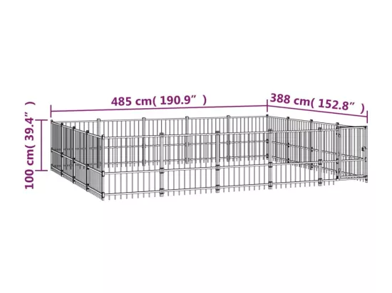 Chenil cage enclos pac noire 485 x 388 x 100 cm 02_0041812
