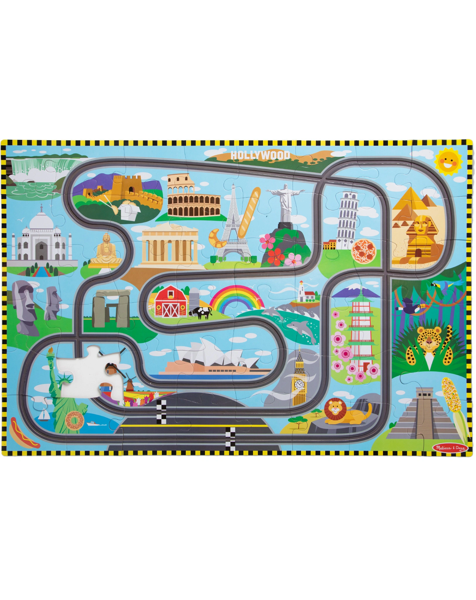 Bodenpuzzle RENNEN UM DIE WELT 48-teilig
