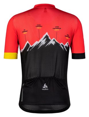 Maillot Manches Courtes Odlo Performance Pyrénées Noir/Rouge