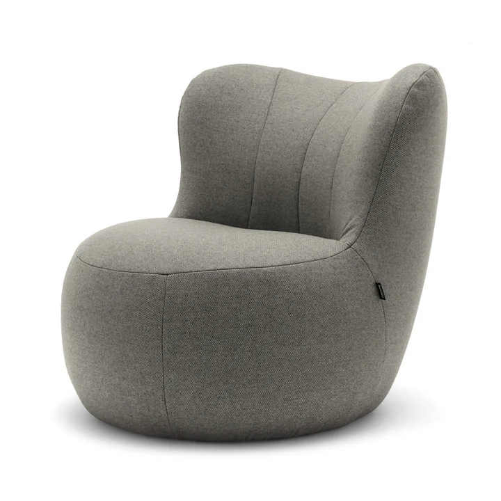 freistil - 173 Sessel, Velour schwarzrot (6085)