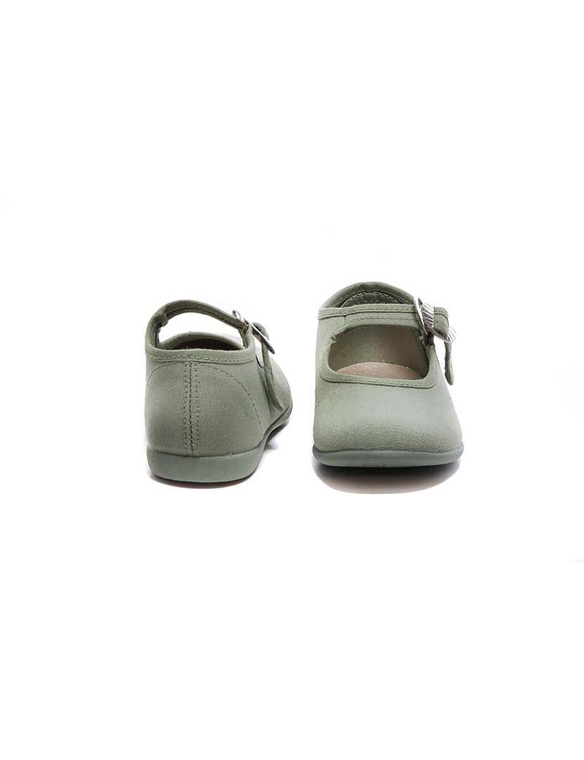 Green Canvas Ballerinas