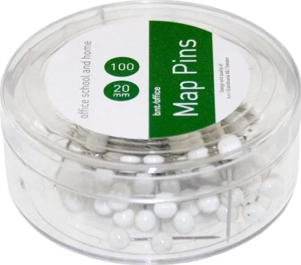 Kortnåle 4mm x 20mm hvid - (100 stk.)