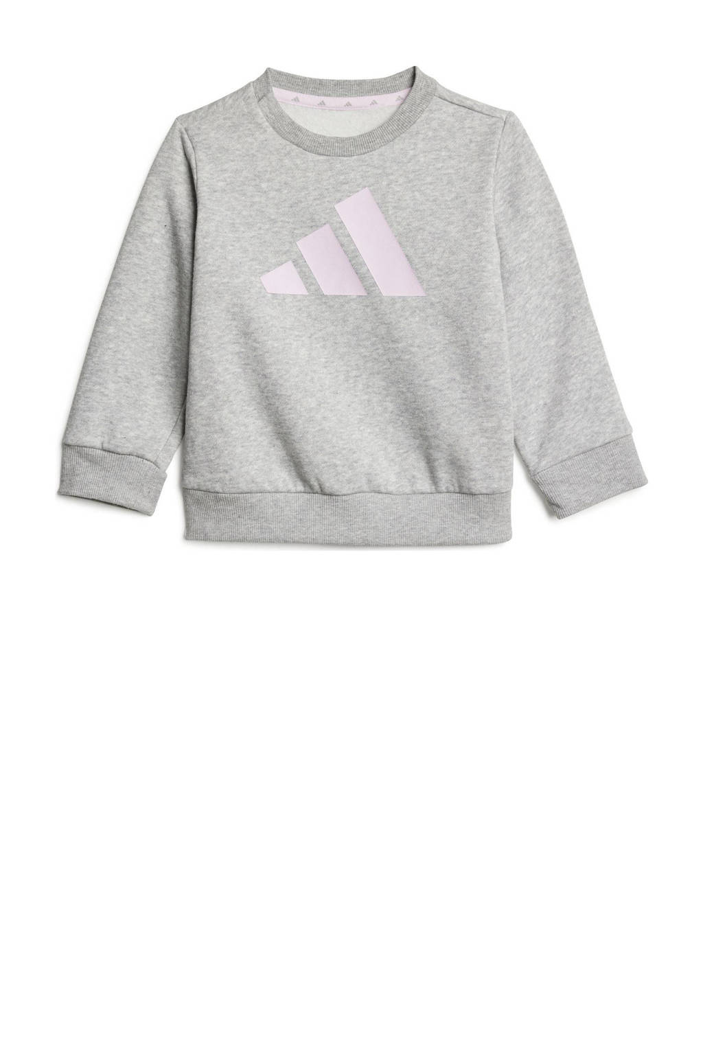 adidas joggingpak grijs melange/lichtroze