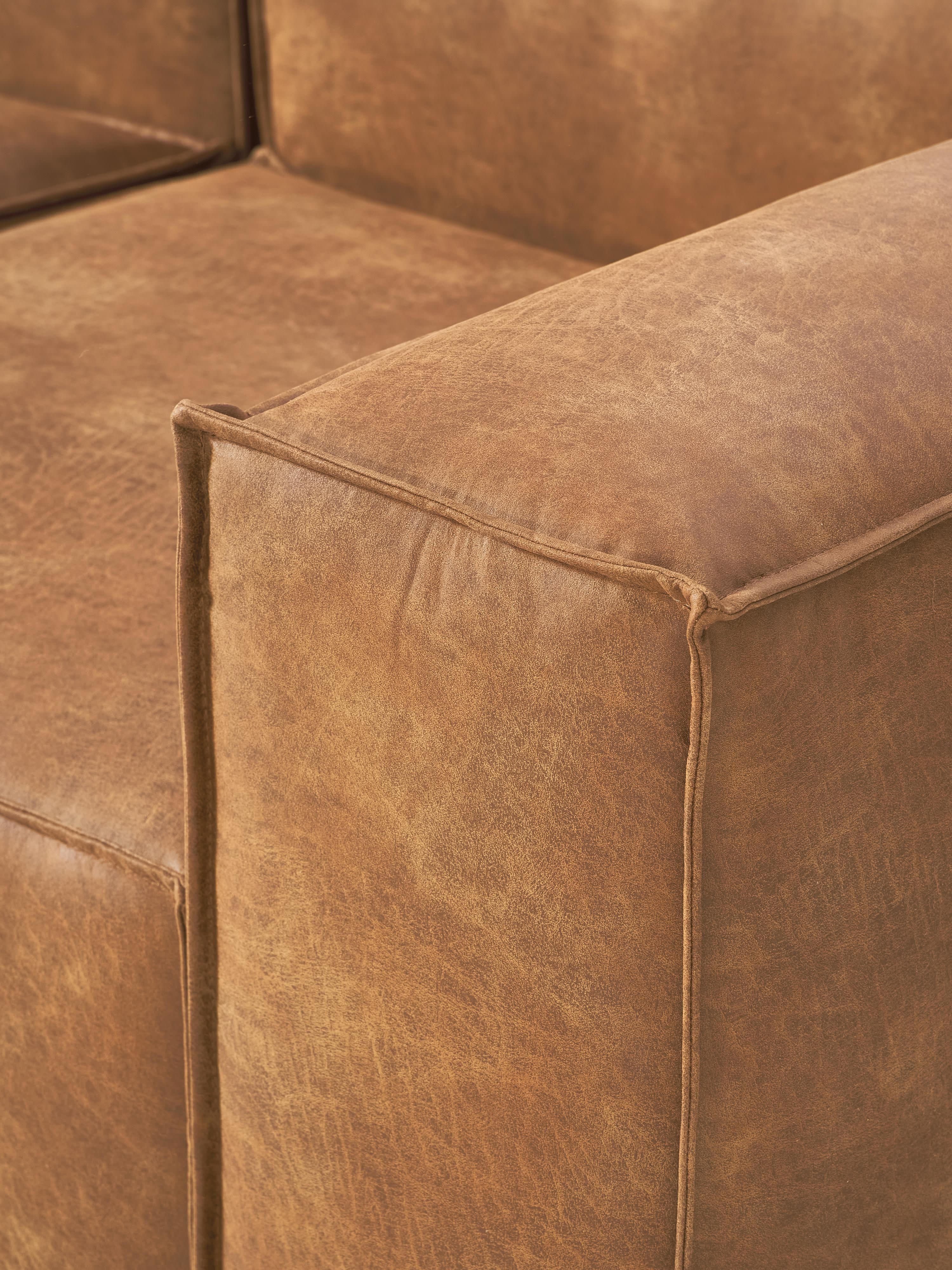 Modulaire bank Lennon (4-zits) van gerecycled leer