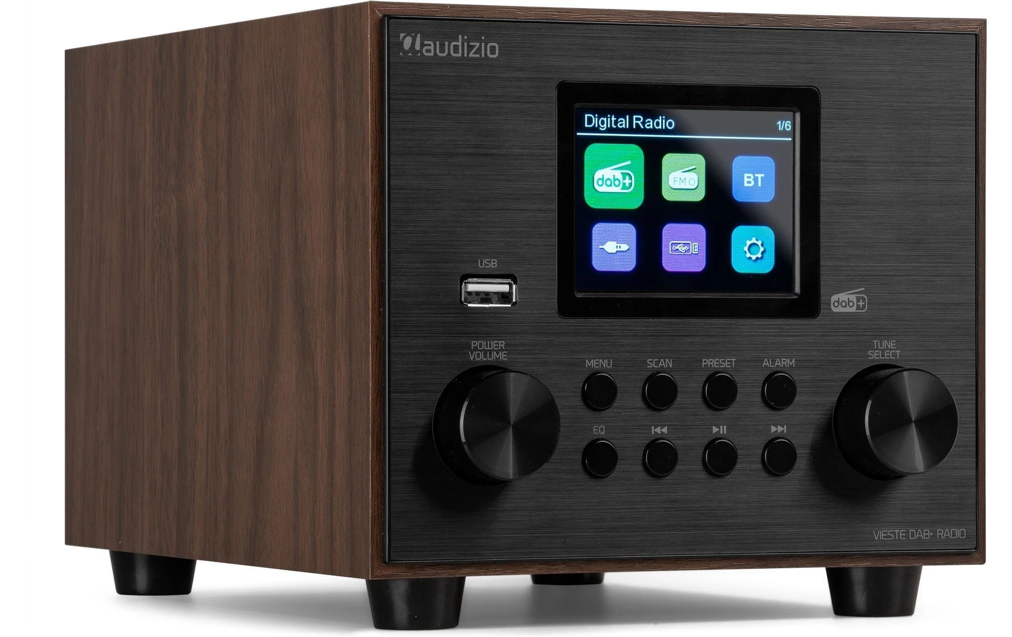 DAB+ Radio Vieste BraunDAB+ Radio mit Stereo Lautsprecher und Subwoofer