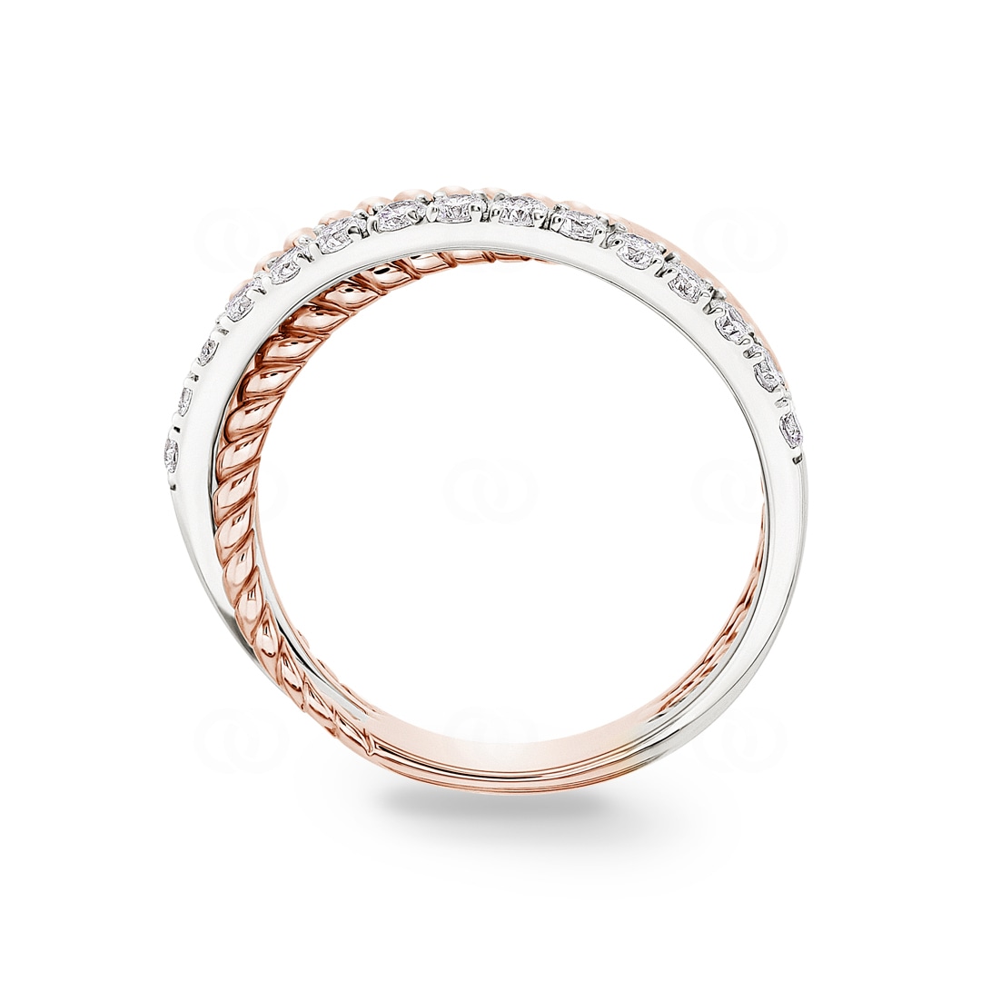 Ring 750/18 K Rosé-/ Weissgold mit Diamanten 0.45 ct H/si