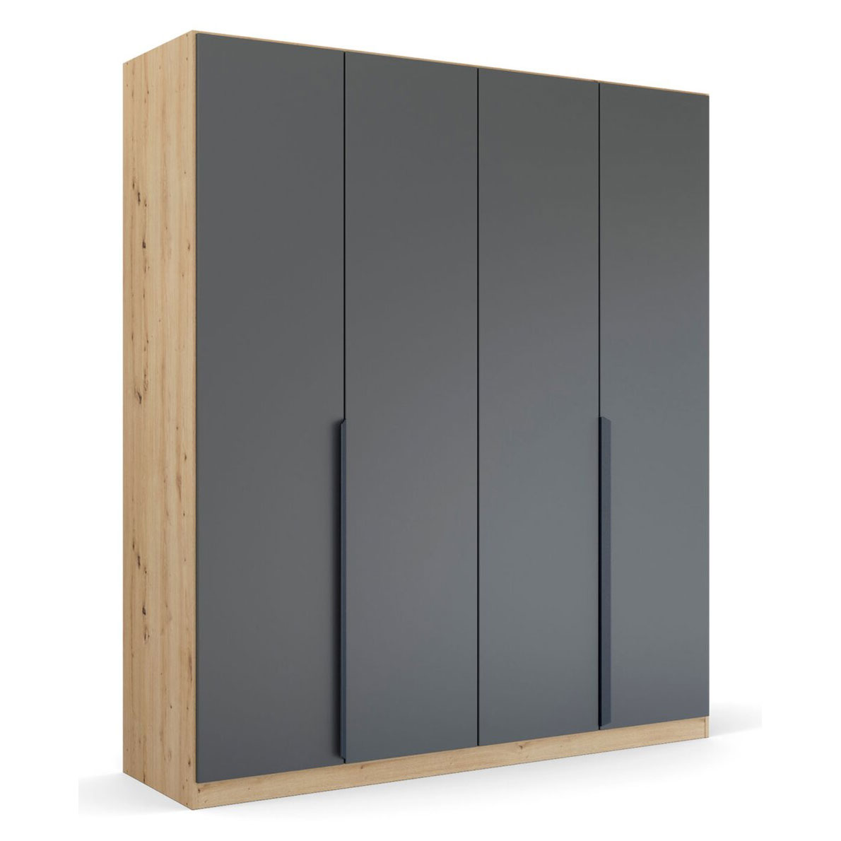Drehtürenschrank - grau-Artisan Eiche - 4 Türen - 181 cm