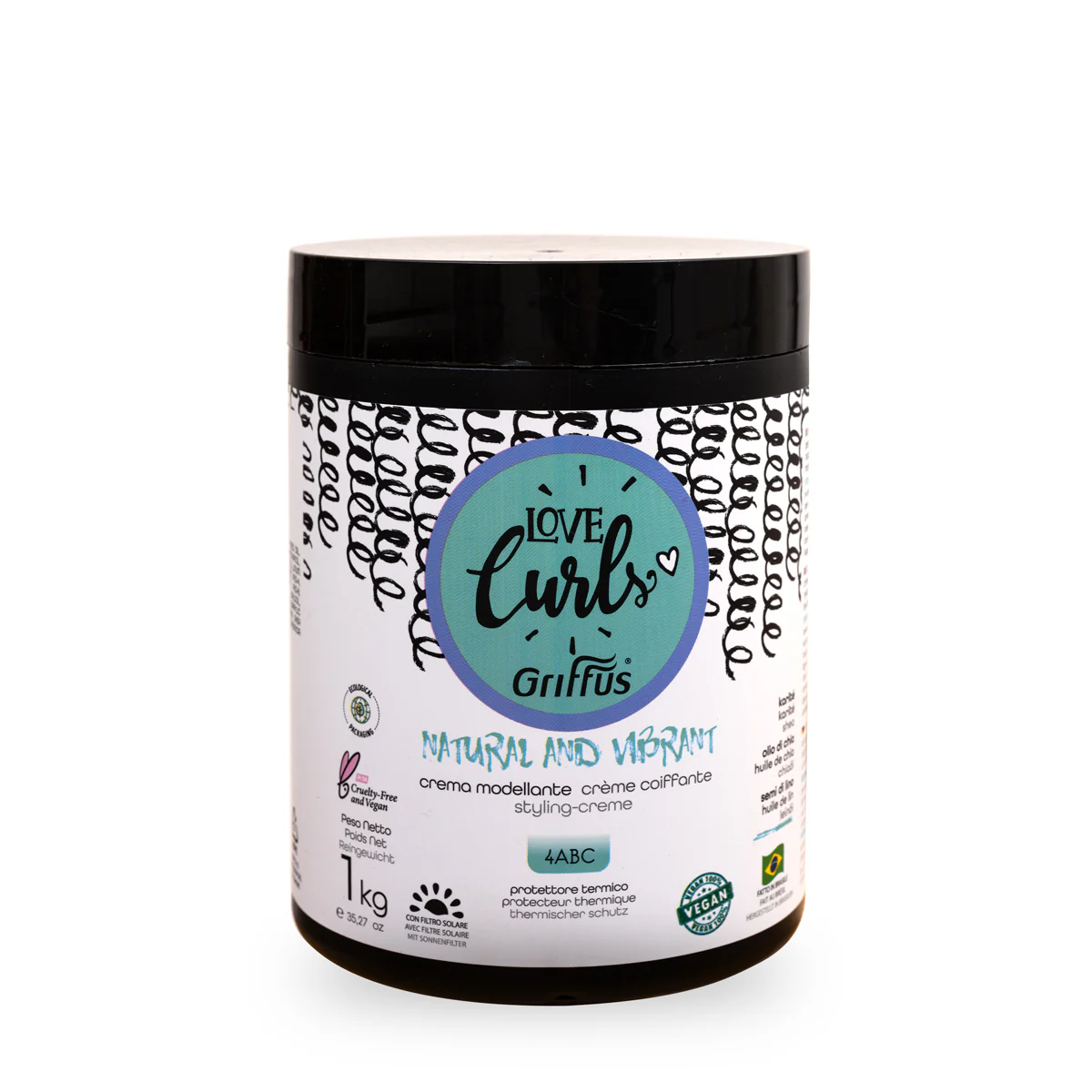 Crème Coiffante Natural & Vibrant Curls Cheveux Crépus Love Curls Love