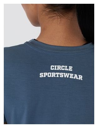 Maillot manches courtes Running Circle Athletic Paris Bleu Femme
