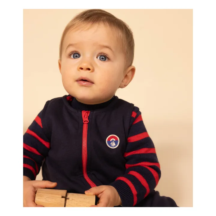Petit Bateau Pull en Laine Rayé Marinière | Bleu marine