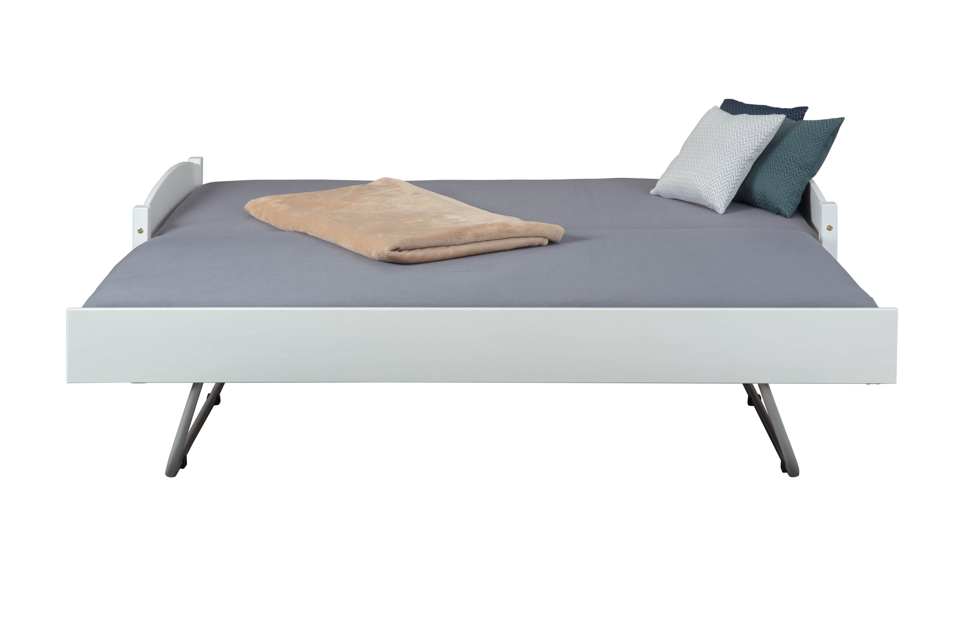 Inter Link Kinderbett Vindas 90x200 cm inkl. Ausziehbett und Lattenrost - Weiss
