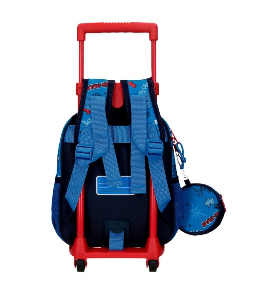 Mochila pré-escolar Joumma Bags Homem-Aranha Totalmente Incrível com Rodinhas - Azul