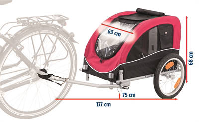 Trixie hondenfietskar Zwart/Rood 75X63X68 cm