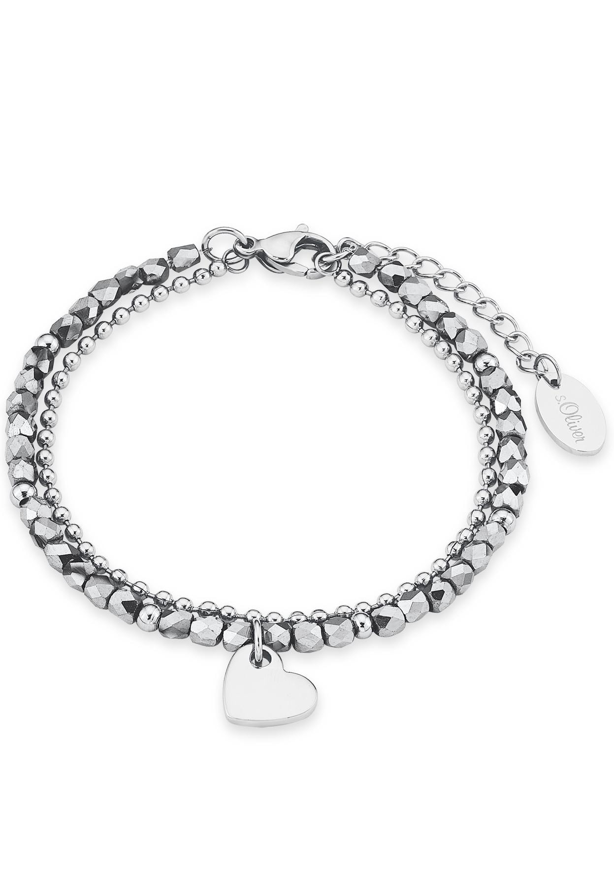 s.Oliver Armband »Herz« mit Glasstein