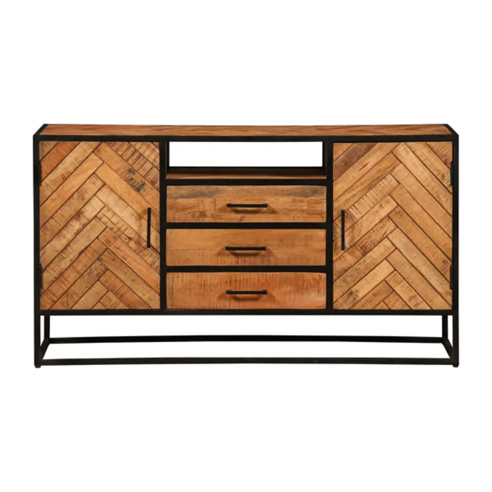 Mangohoutonline - Dressoir Toronto 145x80cm Rechthoekig - Bruin - Mahom