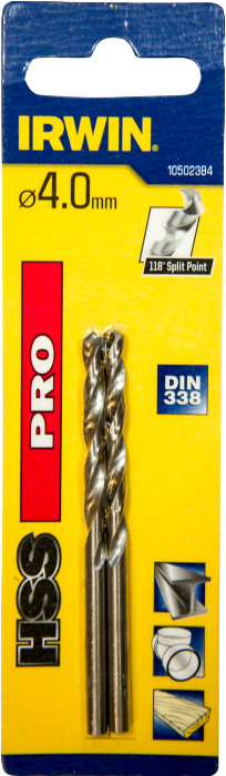 Irwin HSS Pro bor Ø4 mm 2 stk.