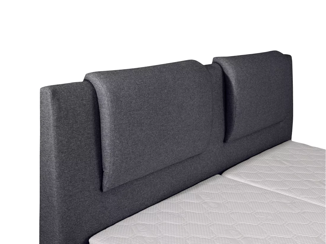 Ensemble complet boxspring tête de lit + sommiers relaxation électrique + matelas + surmatelas - 2 x 90 x 200 cm - Tissu - Anthracite - CASTEL II de PALACIO