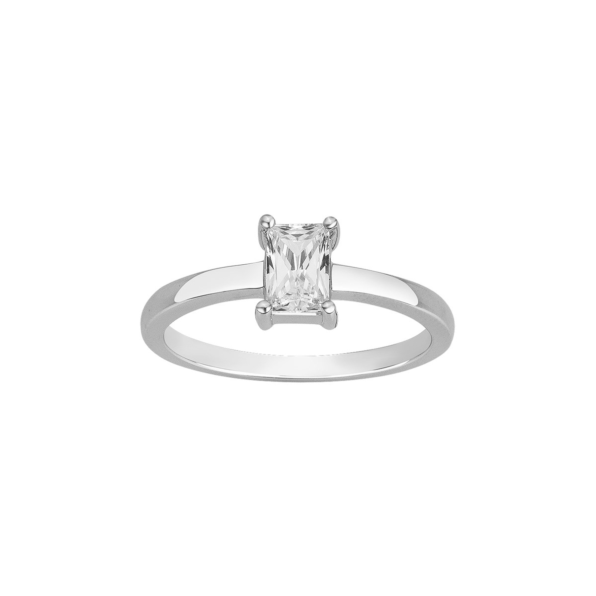 Bague en Argent avec oxyde de zirconium blanc