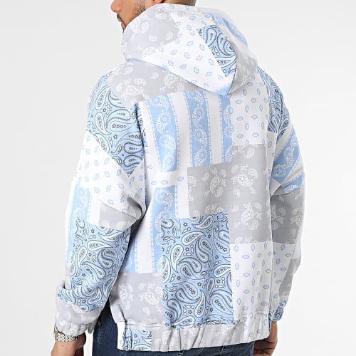 Sweat Capuche Bandana 2220140 Bleu Clair Blanc
