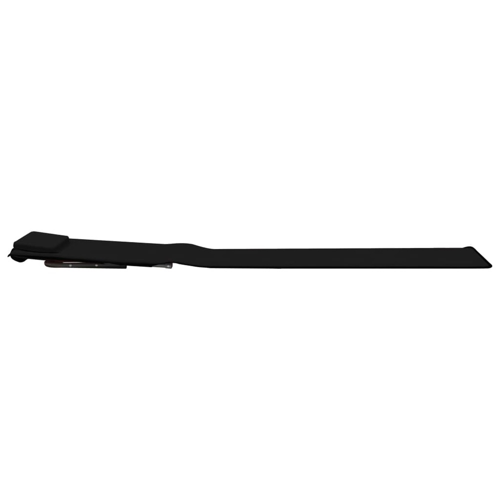 Tapis de plage chaise longue pliables 2 pièces acier et tissu noir