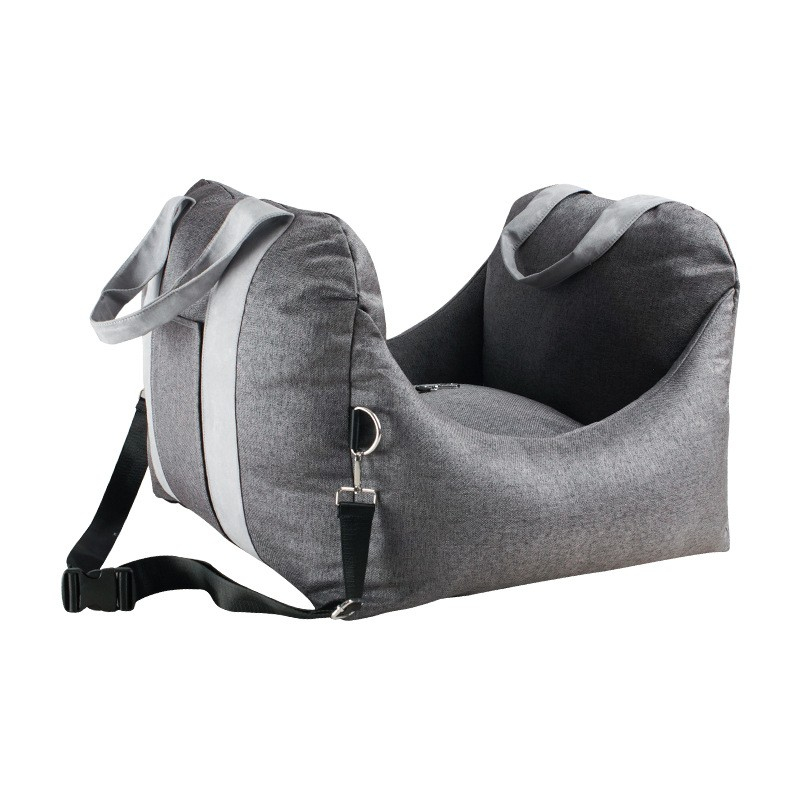 (52x52cm) Weicher Auto Hundesitz Tragbarer Haustier Sitz Transport Tasche - Grau