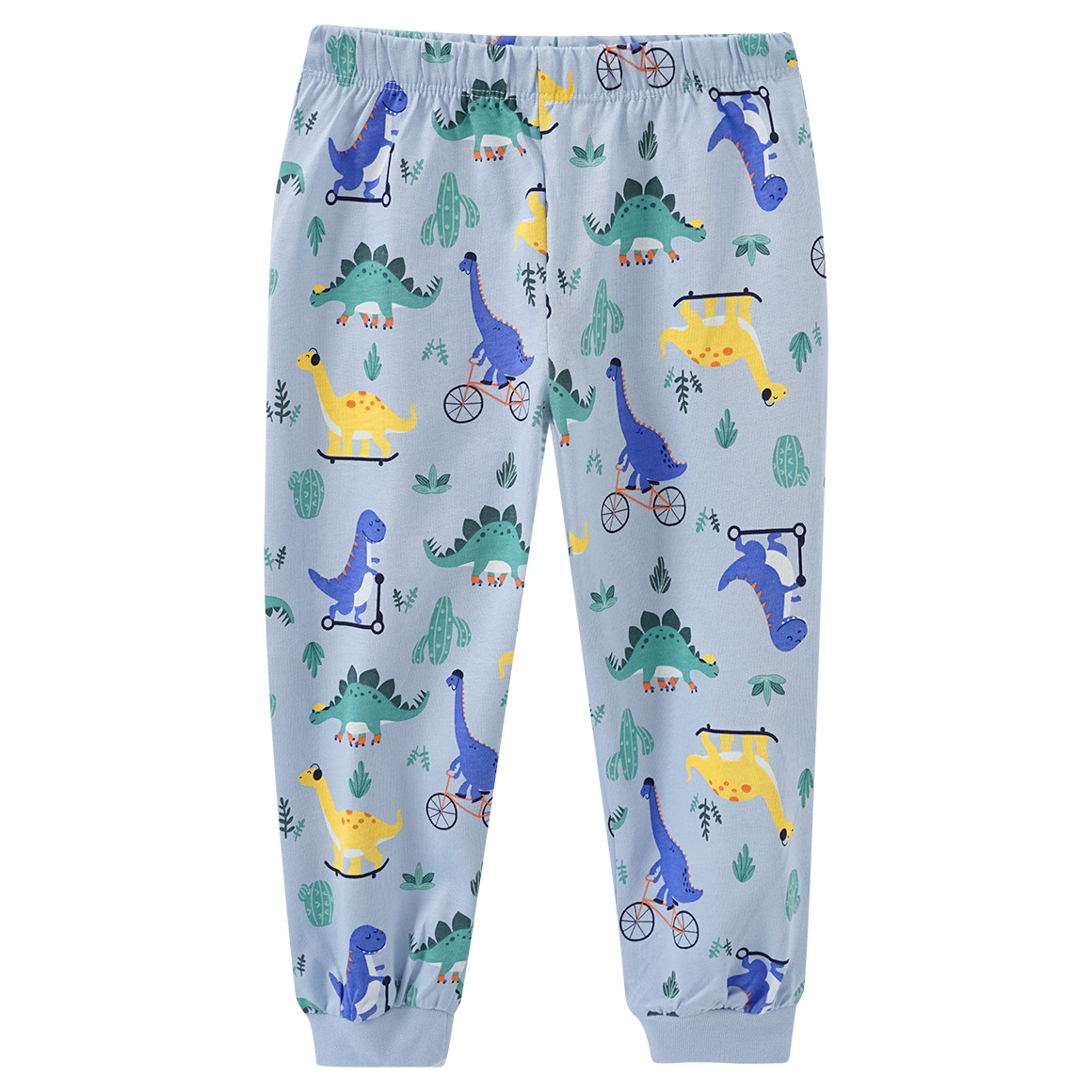 Topomini Baby Schlafanzug mit Dino-Motiven hellblau / bunt