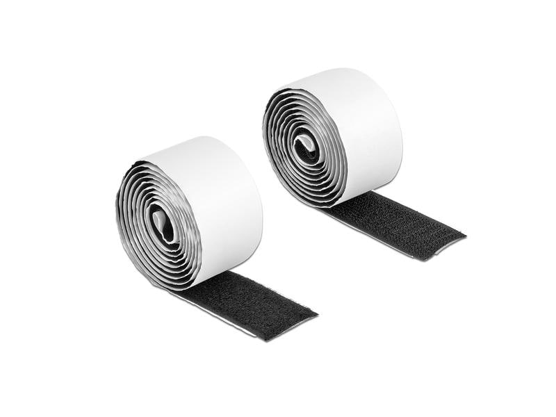 Delock Klettband-Rolle 1 m x 25 mm Haft und Flauschband Sch Klettband selbstklebend mit Haft- und Flauschband L 1 m x B 25 mm Schwarz
