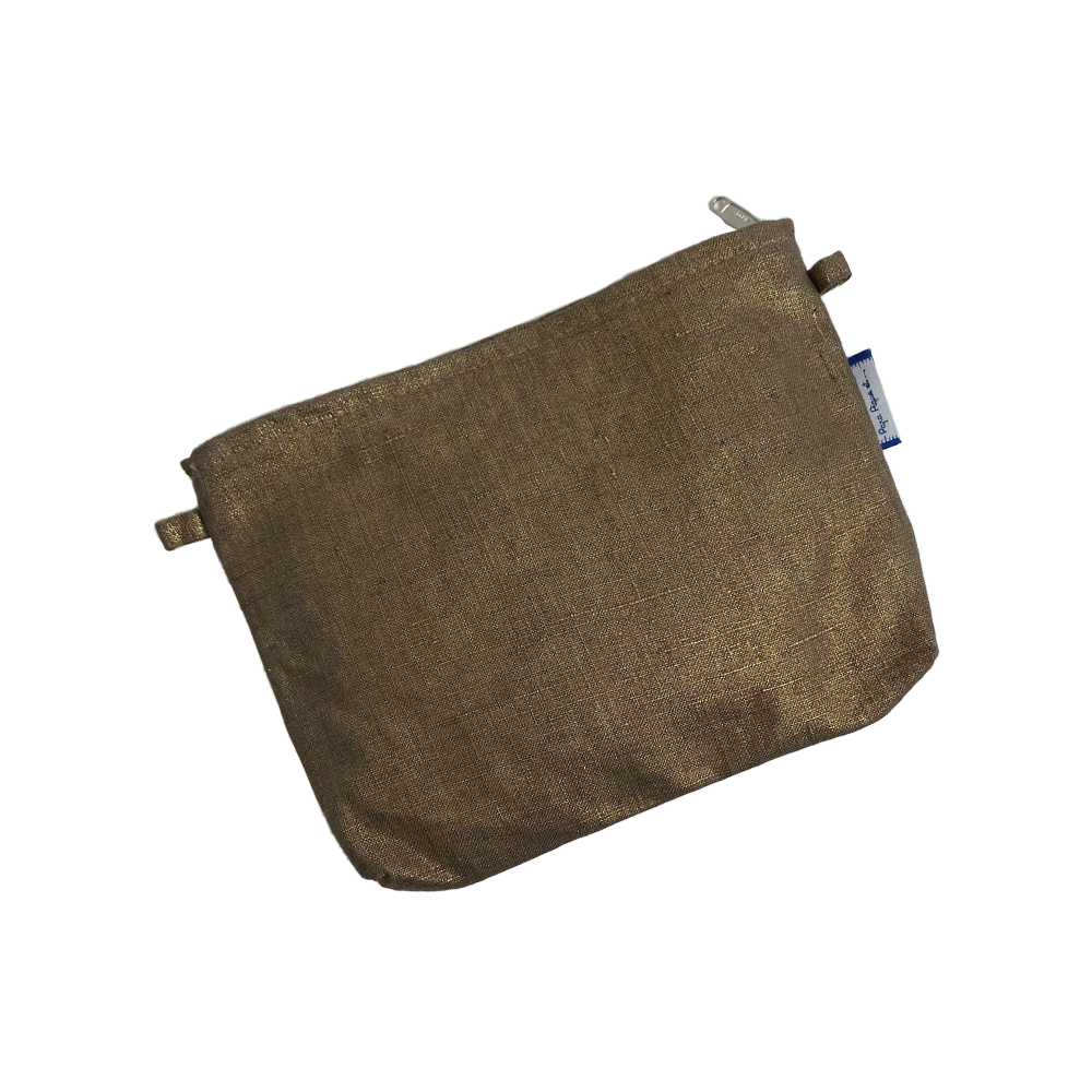Mini Pochette Tissu Lin Cuivré