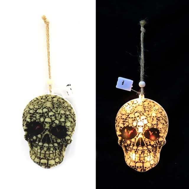 Halloween hængende LED-lys Skull Party Decor