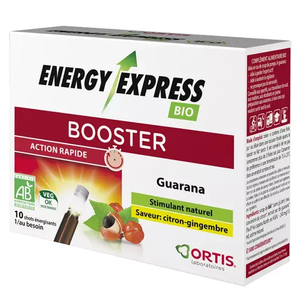 Ortis Vitality Energy Express Energético Orgânico Sabor Limão e Gengibre - 10 doses