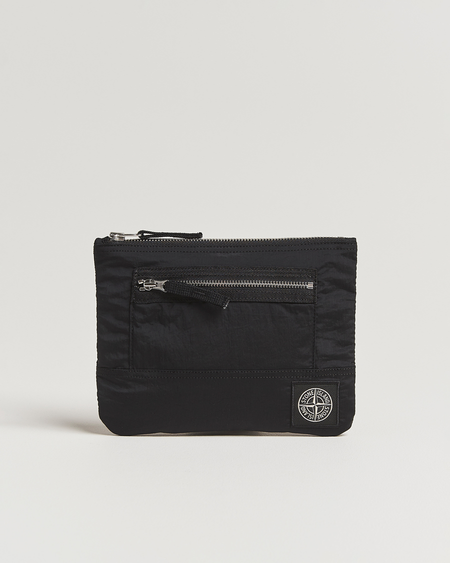 Stone Island Nylon Metal Zip Wallet Black