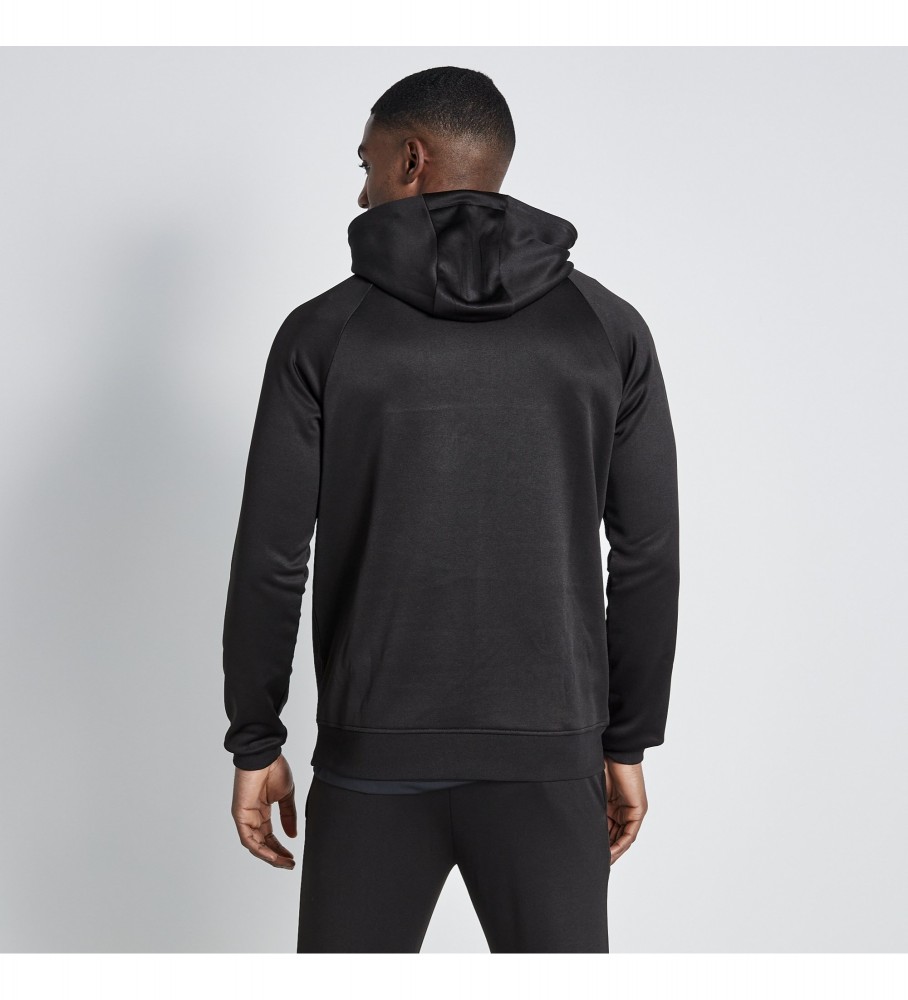 Moletom preto com meio zíper da 11 Degrees, estampado.