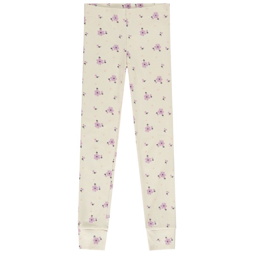 Pyjama 2 pièces en jersey fantaisie pour fille - Ecru