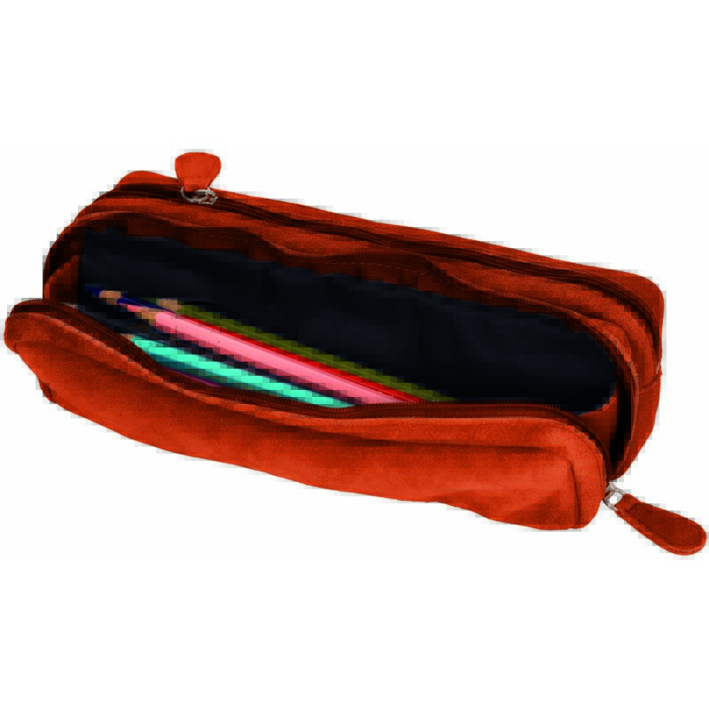 Trousse Quo Vadis velours en cuir - assorties