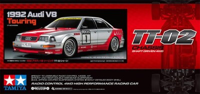 Tamiya Rc Audi V8 Touring 1992 Tt-02 Fjernstyret Bil Byggesæt - 1:10 - 58699
